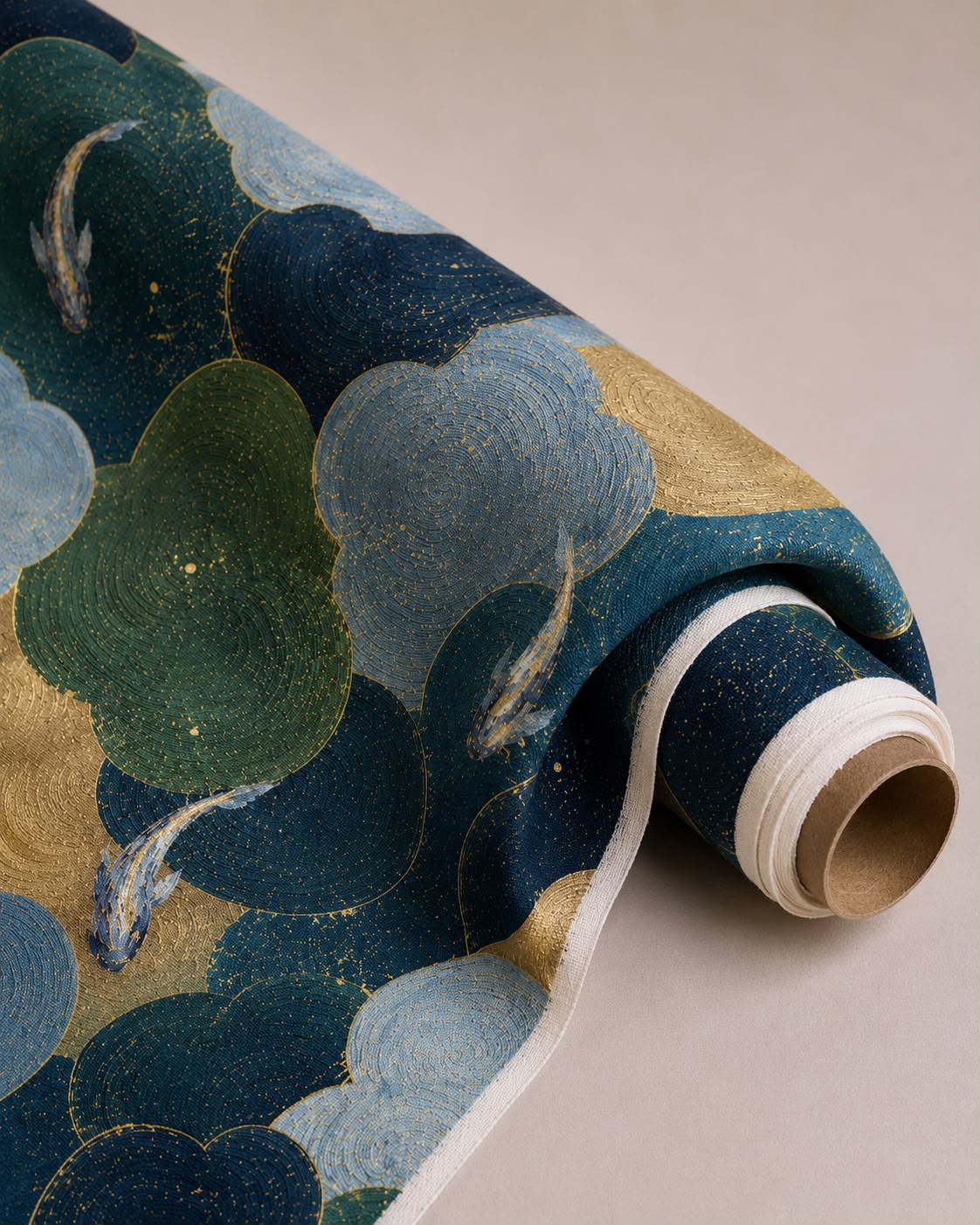 Teal Koi - Cotton