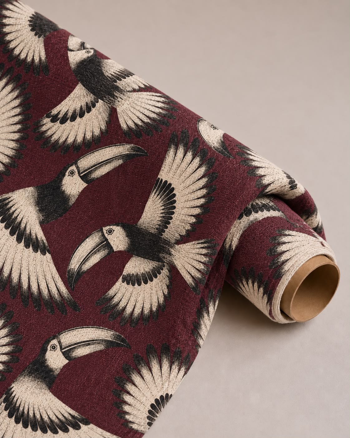 Burgundy Toucan - Linen