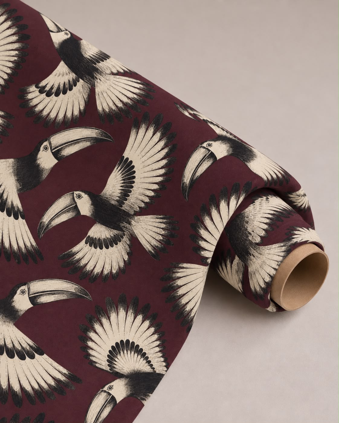 Burgundy Toucan - Cotton